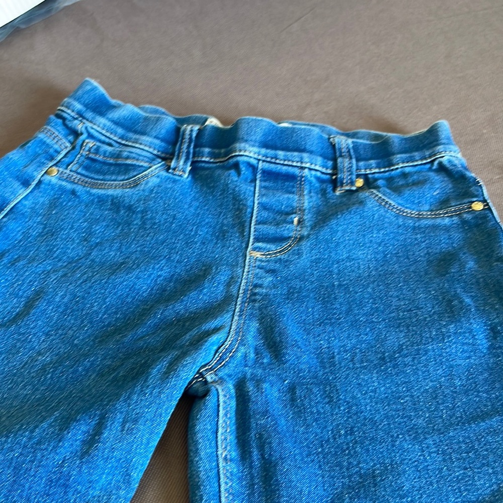 Girls Skinny fringed hem jeans pockets front & back size 9/10